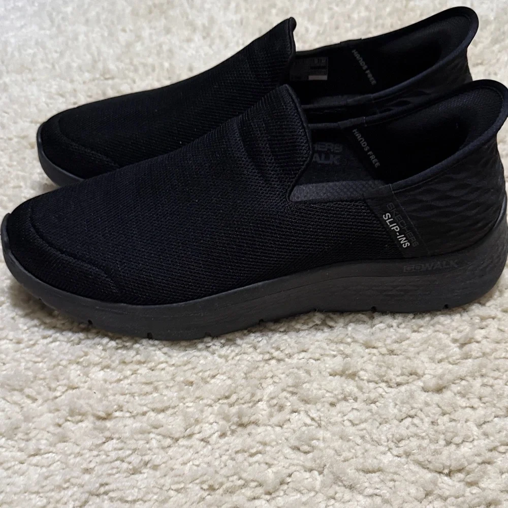 Skechers Black Mesh Slip-On Loafers